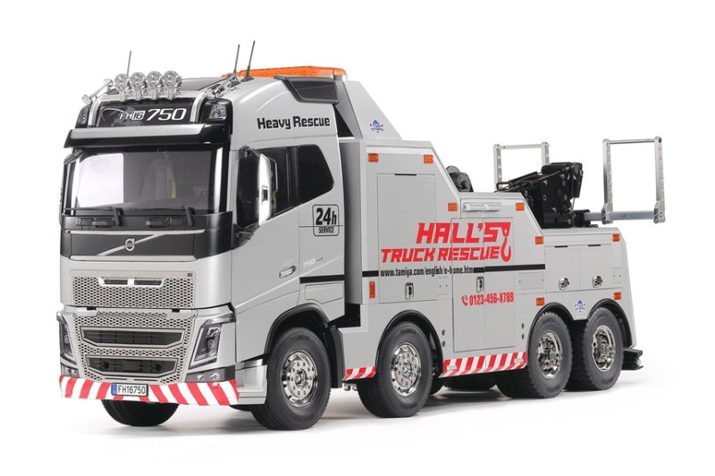 Tamiya 47528 Volvo FH16 Globetrotter 750 8x4 Tow Truck Silver Edition